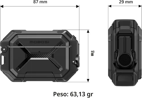 Vista 6 de MOBOSI para Funda de AirPods Pro 3 [Funda Impermeable IP68 para iPods Pro 3 y Compatible con MagSafe] Funda Protectora de Grado Militar para Earpods