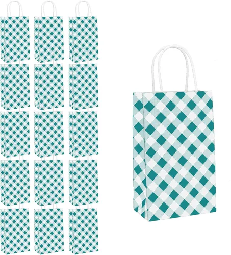 Vista 11 de ECOHOLA Bolsa de papel de 4 colores, 16 bolsas de regalo pequeñas, bolsa de regalo envuelta con asas para cumpleaños, baby showers, manualidades