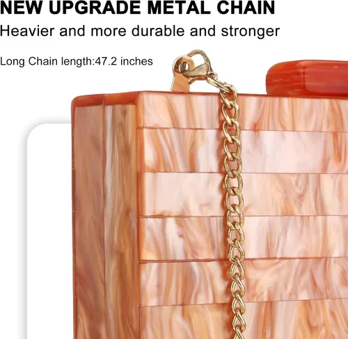 Vista 3 de Acrylic Clutch Bag Women'S Evening Handbag Plexiglas Box Crossbody Bag