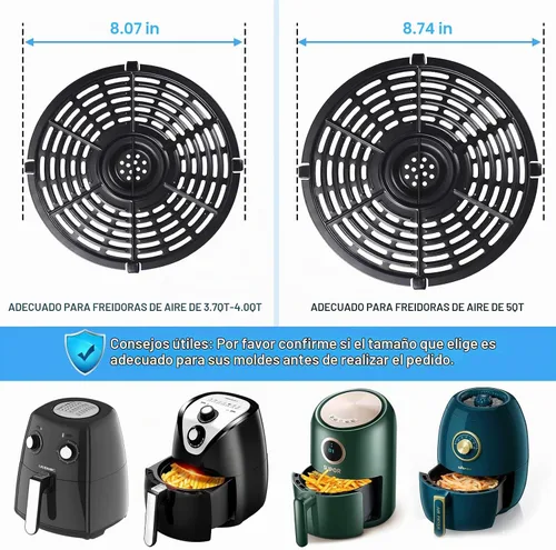 Vista 3 de Bandeja de repuesto para freidora de aire, bandeja de repuesto para freidora de aire de 8.7 pulgadas, 5 cuartos de galón, accesorios de repuestos