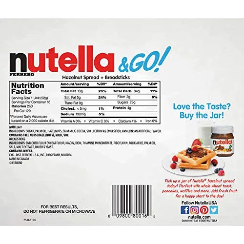 Vista 2 de Ferrero Expect More Nutella & Go, 1,8 oz, 16 count