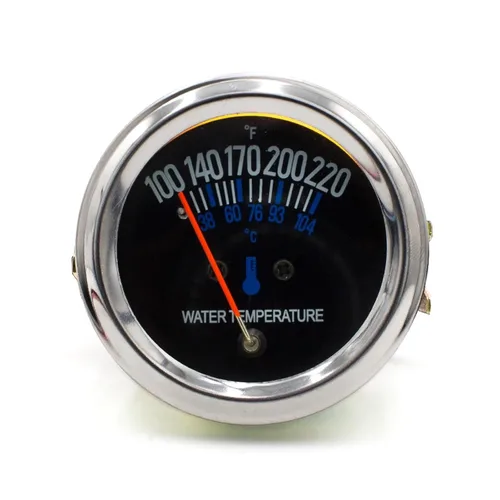 Vista 2 de 2inch 52mm 12V Mechanical Fahrenheit＆Celsius Water Temp Temperature Gauge Black Face Water Temp Meter with Light