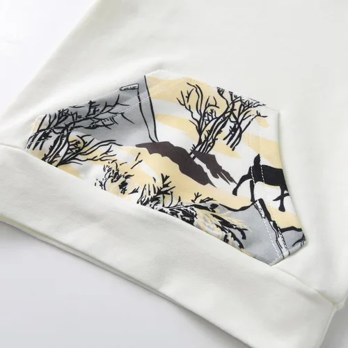 Vista 3 de Derouetkia Conjunto de ropa de manga larga con capucha y pantalones para bebés y niños pequeños