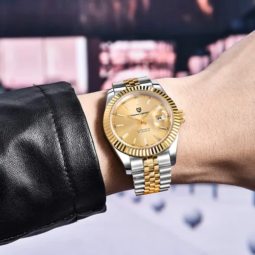 Vista 3 de Pagani Design Business Fashion Relojes automáticos para hombre, relojes deportivos de acero inoxidable para hombres, relojes de pulsera mecánicos