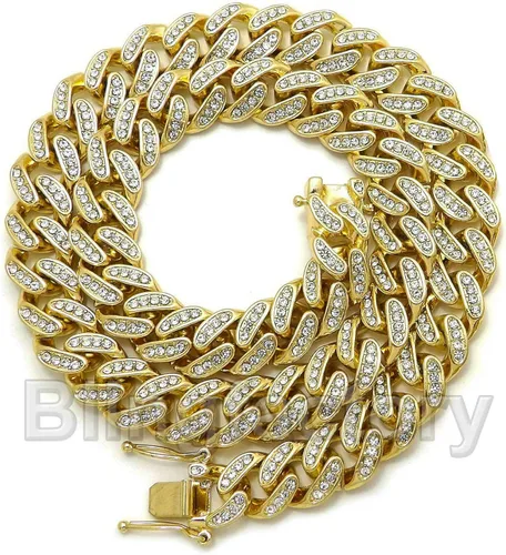 Vista 6 de Colgante de medalla de la bandera de Puerto Rico chapado en oro y 0512in 16 18 20 24 cadena cubana helada Bling Hip Hop collar