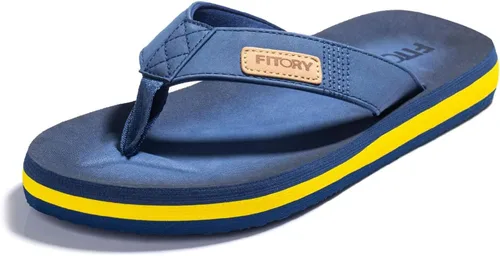 Vista 8 de Fitory - Sandalias de playa tipo flip-flops (de meter) para hombre, zapatillas cómodas Negro 2