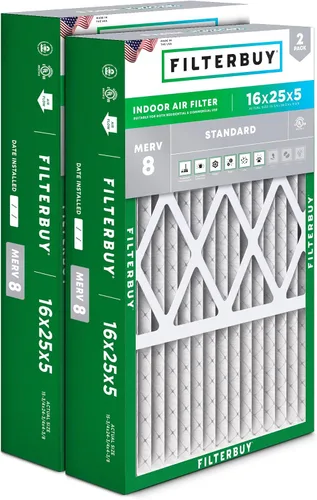Vista 17 de Filterbuy 10x17x2 Filtro de aire MERV 8 Defensa Esencial contra el Polvo y las Alergias (2 unidades), Filtros exteriores plegados electrostáticos