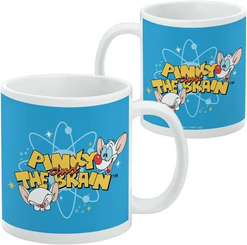 Vista 2 de Pinky & The Brain Neutron - Taza de café de cerámica, novedosa taza de regalo para café, té y bebidas calientes, 11 onzas, color blanco