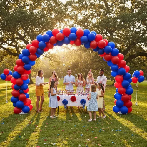 Vista 7 de TNWBA Globos de látex 100 piezas de 12 pulgadas, rojo y azul rojo azul
