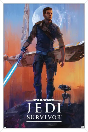 Vista 14 de Trends International Star Wars: Jedi: Survivor - Póster de pared de lujo, 22.4 pulgadas de largo x 14.7 pulgadas, versión enmarcada de madera