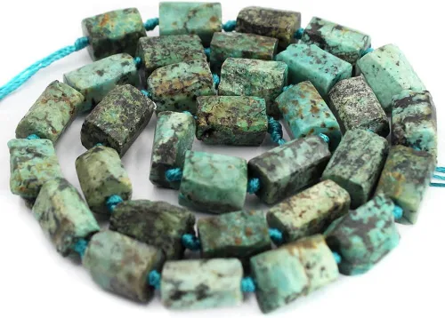 Vista 25 de Tubo de columna natural de 0.315 a 0.394 pulgadas (0.315-0.394 in) con piedras preciosas sueltas surtidas crudas, hebra de cuentas para bricolaje