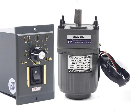 Vista 34 de Motor de engranajes eléctrico 110V 250W 10K Monofásico de alto par motor reductor de engranajes de CA 0-135 RPM Controlador de velocidad variable