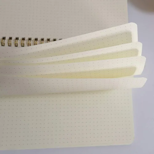 Vista 3 de YUREE Cuaderno de espiral A5/diario en espiral de tapa blanda, páginas de cuadrícula de puntos, 50 hojas (100 páginas), 8.45 x 5.8 pulgadas, marrón