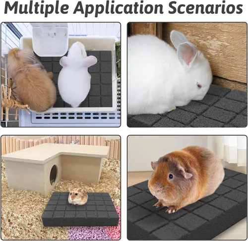 Vista 5 de Hamiledyi Almohadillas para pies de conejo, almohadilla de garra de molienda de conejo, 4 piezas de dientes de lava de animales pequeños, piedra