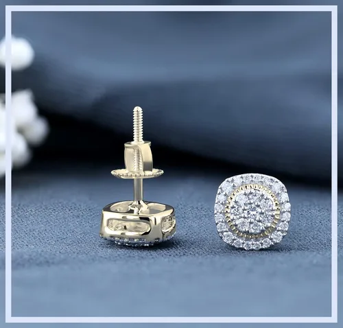 Vista 3 de Dazzlingrock Collection Pendientes redondos de diamantes blancos de 0,30 quilates