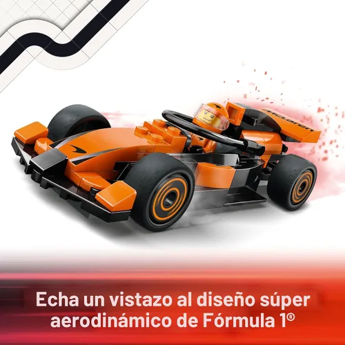Vista 3 de LEGO City Piloto de F1 con coche de carreras de McLaren - Kit de construcción de coche modelo juguete para niños, niños y niñas, edades 6+
