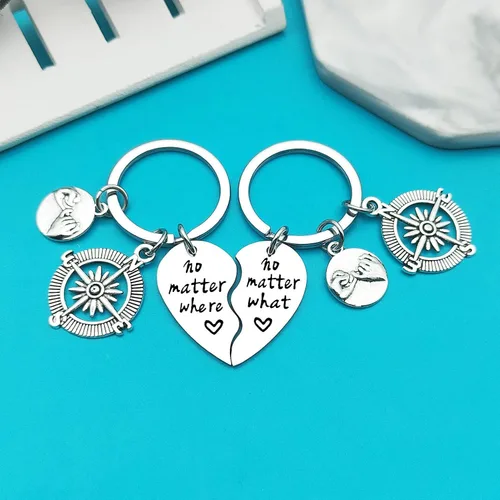 Vista 5 de Xiahuyu Best Friend Keychain No Matter What No Matter Where Keychain Christmas Birthday Gifts Friendship Gifts for Women