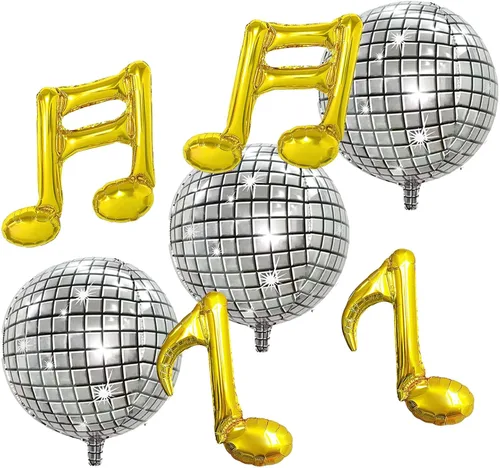 Vista 11 de FBQ Kit de arco de globos de discoteca 4D, globos de aluminio de disco de los años 70, 80, 90, fiesta de discoteca, aniversario, decoración