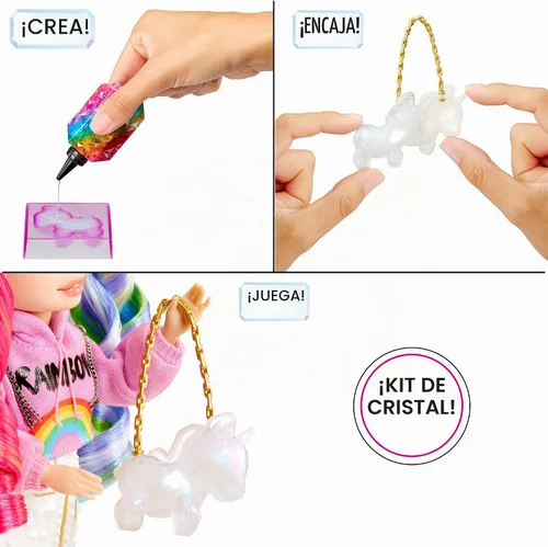 Vista 3 de Rainbow High Creative Crystals Amaya - Muñeca de moda Rainbow 11 de 11 pulgadas con kit para hacer accesorios de cristal, anillo para ti, bricolaje