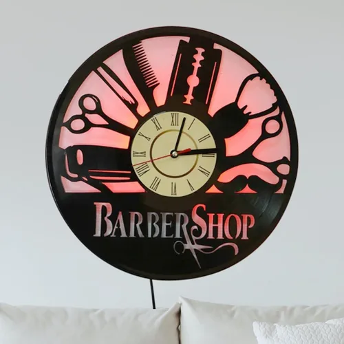 Vista 11 de AIFLM Reloj de pared personalizado para peluquería con texto personalizado, reloj de pared para peluquería, peluquería, reloj de pared, regalo único