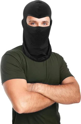 Vista 4 de 9 piezas de pasamontañas de verano transpirable protección contra el polvo cuello bufanda de cara completa para actividades al aire libre