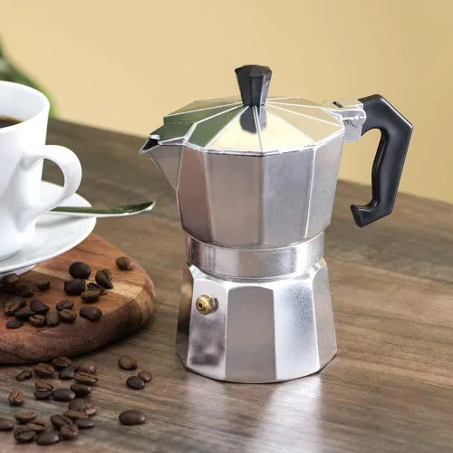 Vista 6 de Home Basics Máquina de café expreso de aluminio de 5 onzas, 3 tazas