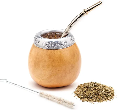 Vista 7 de BALIBETOV Juego de 2 calabazas Yerba Mate y 1 paquete de 3.53 oz - 3.5 onzas de Yerba Mate - Yerba Mate Cup Argentina - 2 tazas Mate, 2 bombillas, 1