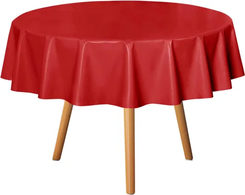 Vista 35 de sancua - Mantel rectangular de PVC 100 % impermeable, 54 x 54 pulgadas, vinilo a prueba de aceite, derrames, fácil de limpiar con un paño, para Beige