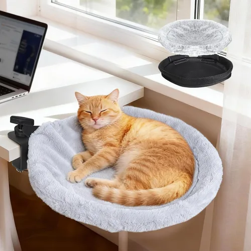 Vista 9 de Topmart Cama de escritorio para gatos con rotación de 360° y altura