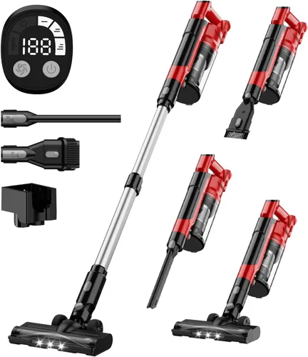 Vista 11 de Aspiradora inalámbrica de 350 W para batería Dewalt, aspiradora ligera sin escobillas de 35 kPa con succión de 3 modos, aspiradora de palo 6 en 1
