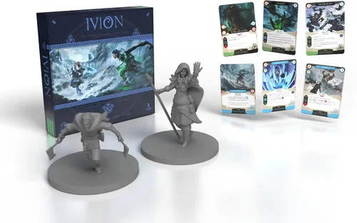 Vista 2 de IVION: The Rune and The Rime APE Games Juego de mesa 2 jugadores 20-60 minutos Edades 14 + Fantasía Duelo de héroes Construcción