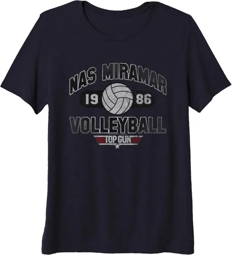 Vista 3 de Top Gun Nas Miramar - Camiseta de voleibol premium, Negro, S