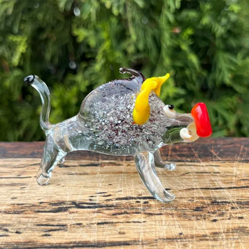 Vista 8 de Figura de jabalí de vidrio – Escultura de cerdo salvaje hecha a mano – Jabalí en miniatura estilo Murano – Animal del bosque de cristal artístico