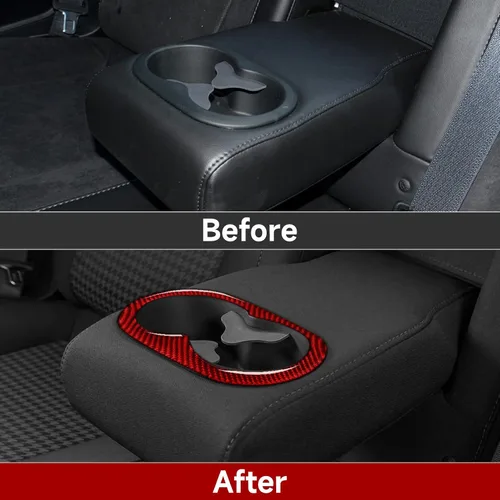 Vista 3 de Para Dodoge Challenger 2015 2016 2017 2018 2019 2020 2021 2022 2023 Accesorios Car Cup Holder Decor Calcomanías Calcomanías de fibra de carbono