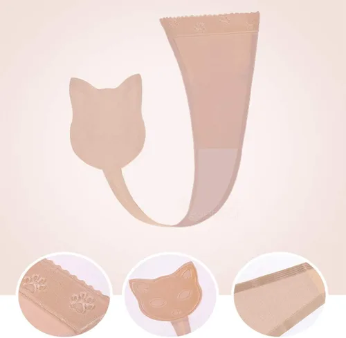 Vista 3 de Tanga invisible en forma de gato para mujer con forma de C
