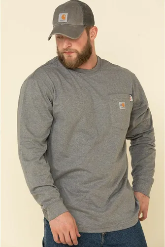 Vista 4 de Carhartt Men's Flame Resistant Force Loose Fit Lightweight Long-Sleeve Logo Graphic T-Shirt