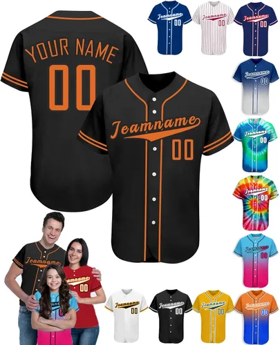 Vista 10 de Camiseta de béisbol personalizada para hombres, mujeres y niños con nombre, número y logotipo, camisetas de sóftbol personalizadas, S-4XL