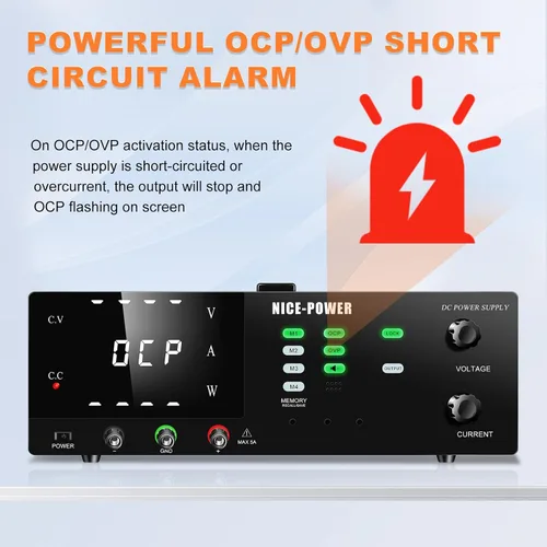 Vista 5 de NICE-POWER Fuente de alimentación de CC variable, 30V 40A 1200W de conmutación de alta potencia DC regulada fuente de alimentación de banco