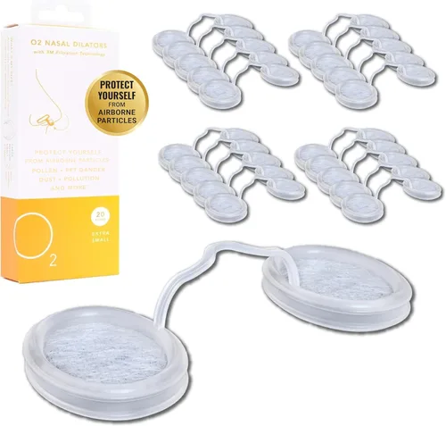 Vista 9 de Filtros de nariz O2 con filtración 3M, pantallas nasales para alergias, polvo y humo, filtros nasales sin drogas y sin látex, protección invisible