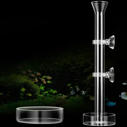 Vista 9 de Chengu Juego de 3 tubos y platos de alimentación de camarones, tubo de alimentación de camarones de vidrio de 8 pulgadas y 2 cuencos de acuario