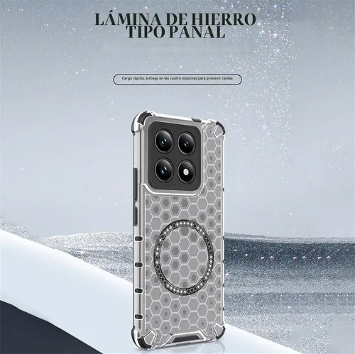 Vista 4 de Funda transparente para Xiaomi 14 T Pro Honeycomb Negro