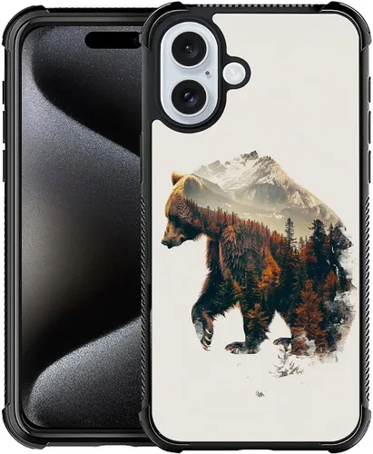 Vista 289 de Funda compatible con iPhone 8 Plus, diseño de oso de bosque otoñal, a prueba de golpes, antiarañazos, carcasa trasera de policarbonato duro