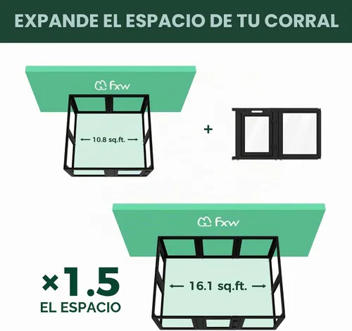Vista 3 de FXW AuraSpace - Cerca acrílica para perros pequeños, para interiores, 24 pulgadas, 2 paneles, incluye 1 puerta y 1 panel, color negro