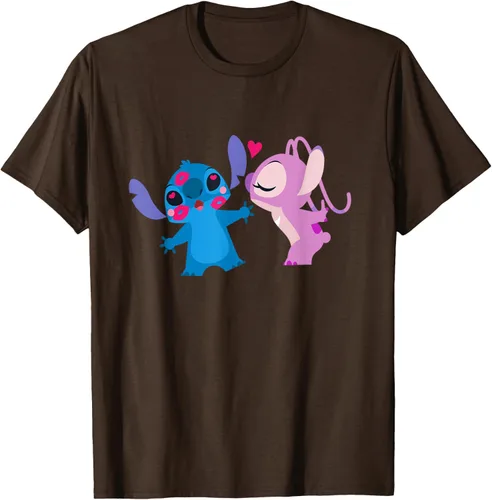 Vista 8 de Disney Stitch and Angel - Camiseta para el día de San Valentín Negro