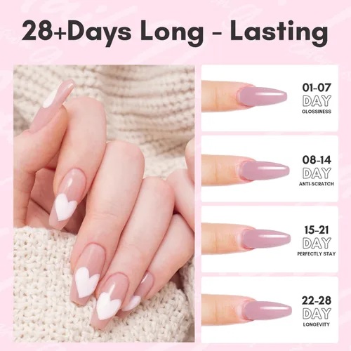 Vista 5 de Makartt Gel de uñas de poligel 50ml, gel constructor para uñas sin hema, rosa y marrón, fortalecedor multifuncional para extensión de uñas, gel duro