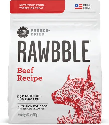 Vista 22 de BIXBI Rawbble - Alimento liofilizado para perros, receta de res, 4.5 onzas, 98% de carne y órganos, sin rellenos, comida cruda para perros apta
