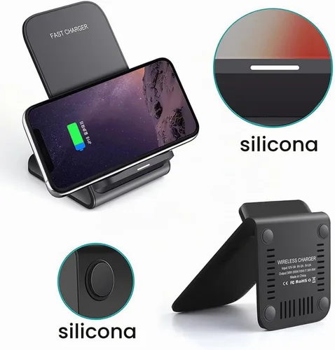 Vista 4 de Soporte de carga inalámbrico, soporte de carga rápida de 20 W con adaptador QC3.0 para Samsung Galaxy S24/S24+/S24 Ultra/S23/S22/S21/S20/S10/Note