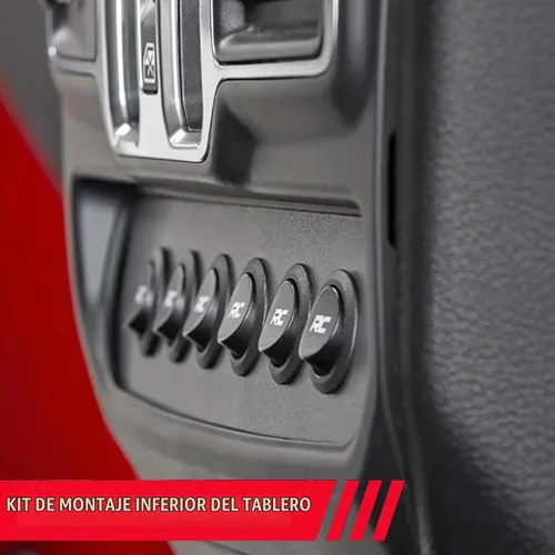 Vista 5 de Rough Country Panel de Interruptores del Tablero Inferior de 6 Posiciones y Sistema de Relé - Controlador de Luces y Accesorios MLC-6 para Jeep