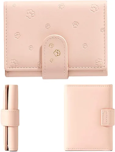 Vista 5 de SUMGOGO Cartera pequeña para niñas, niños y mujeres, lindo bolso corto pequeño delgado para efectivo, tarjetero y monedero Footprint Editon