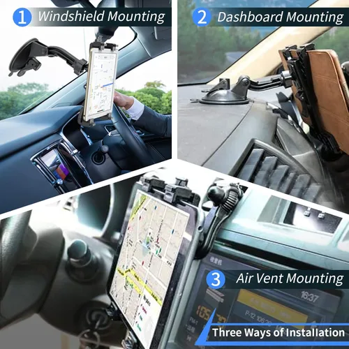 Vista 2 de OHLPRO Soporte para Tablet para Salpicadero de Coche, Montura de Ventosa para Coche iPad para Parabrisas de Camión con Brazo Flexible, para Todas